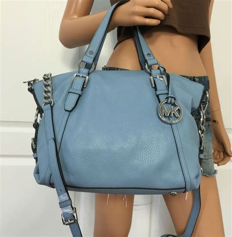 michael kors crossbody blauw|michael kors brown leather tote.